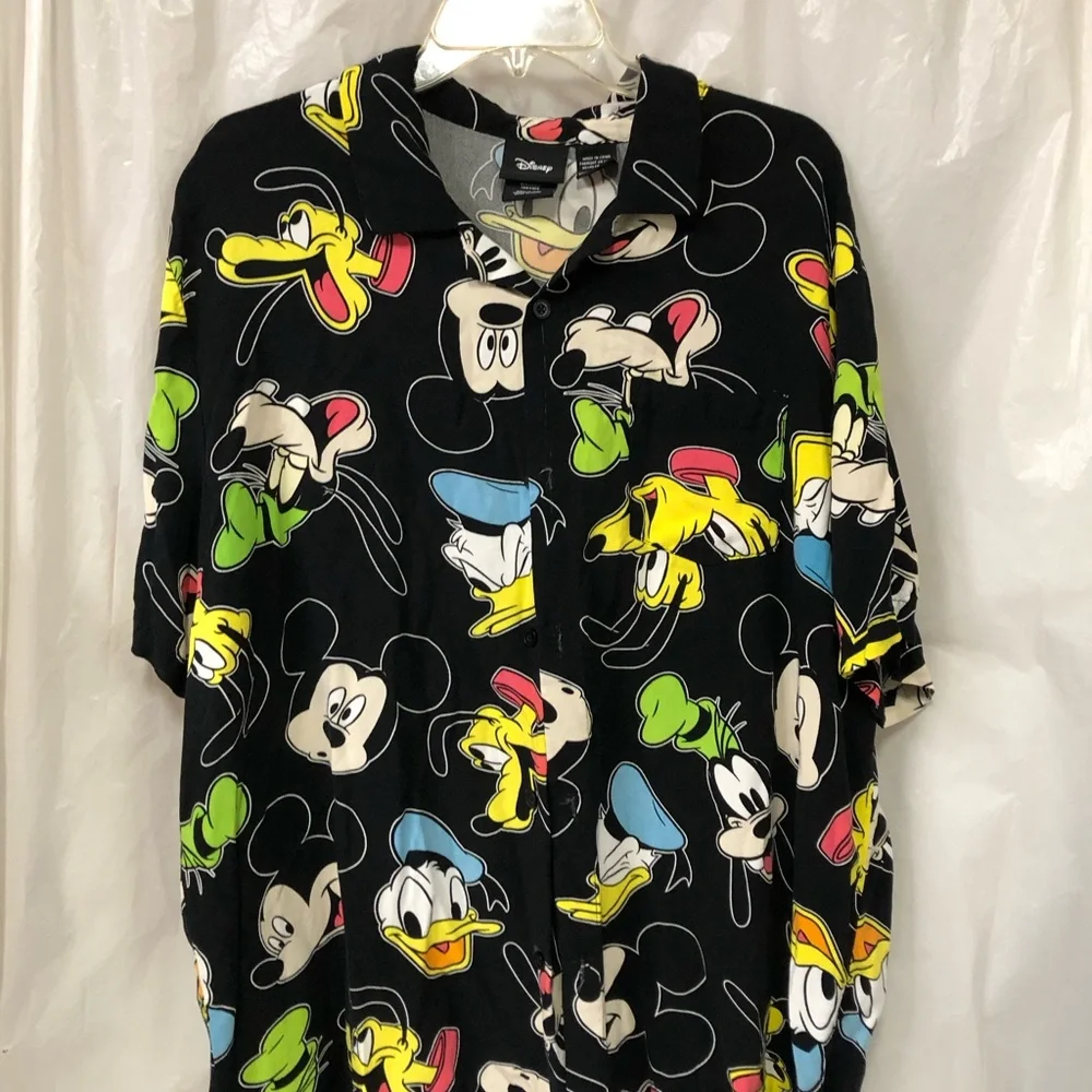Disney Men's Black Shirt with Cartoon Characters - Picture 1 of 6